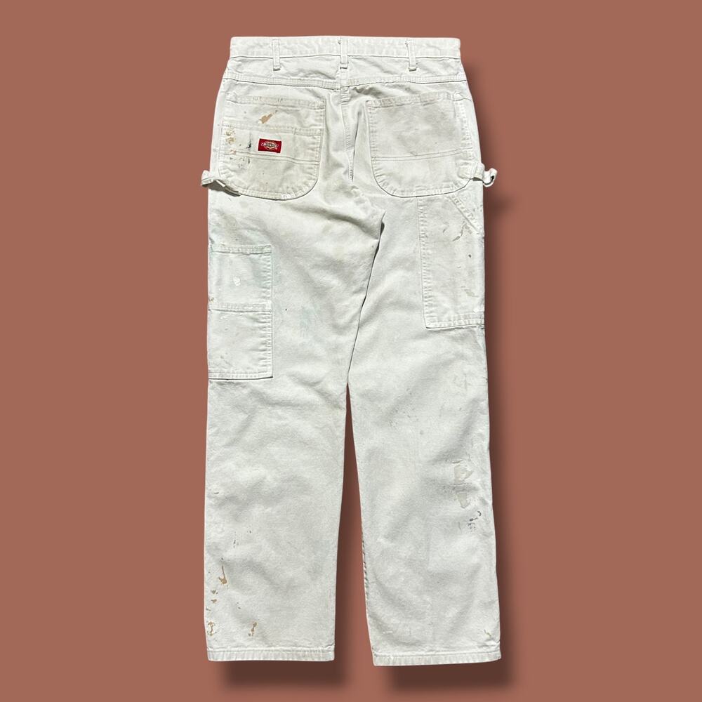 Dickies Painter Pants White Carpenter Paint Splatter Distressed y2k 31x30